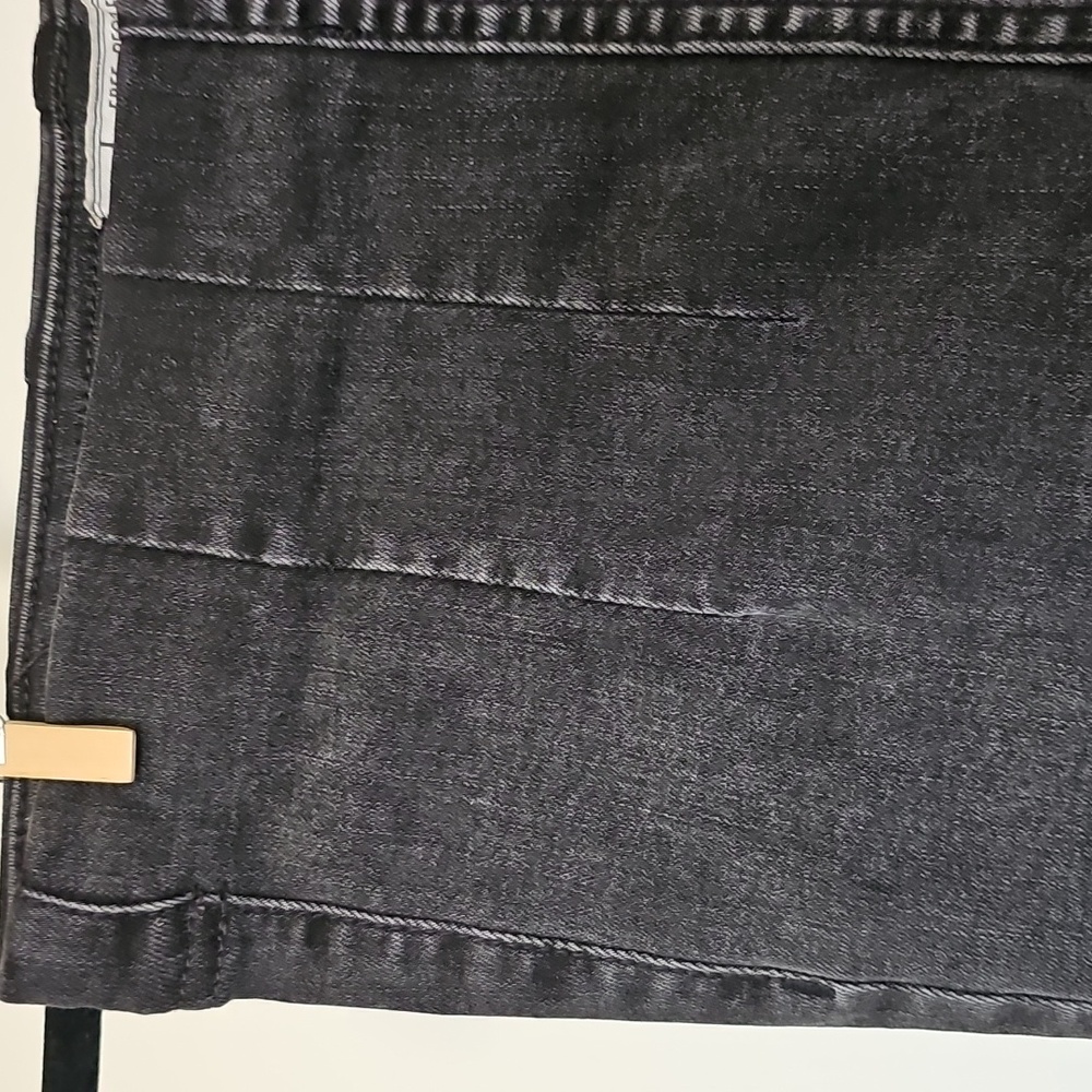 Free People Cropped Flare Raw Hemmed Pull-On Jeans Dark Gray/Faded Black Size 25 - Picture 4 of 11